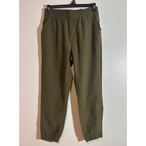 Old Navy NWT Women's Size M High-Rise Twill Joggers Green Pull-On Elastic Waist